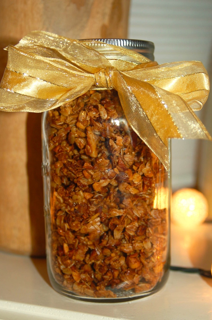 The granola can be stored up to a week in an airtight container.  They also make nice gifts.